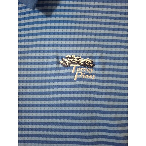 Adidas Golf Polo Shirt Men's 2XL TORREY PINES Course Logo Blue Stripe Climachill - Picture 4 of 9